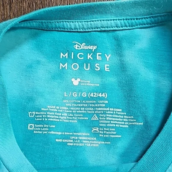 Disney Mickey Mouse Original Blue Tie dye T-shirt Classic Mickey Size Large - Picture 8 of 8